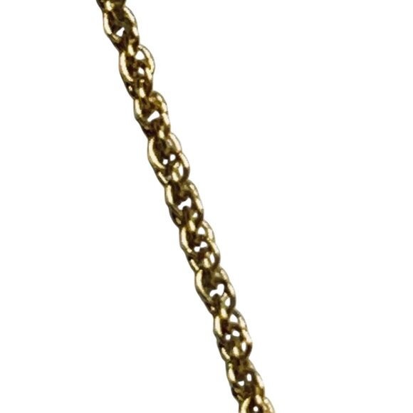 Avon Gold Tone Necklace With Blue & Clear Crystal Cross Pendant Signed NR (5730) - Picture 6 of 8